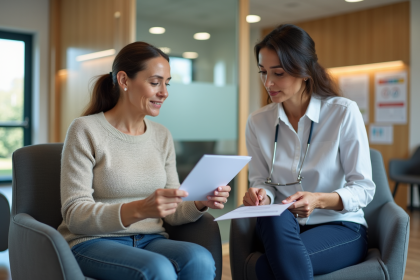 Femme adulte en réunion d'accompagnement mobilité