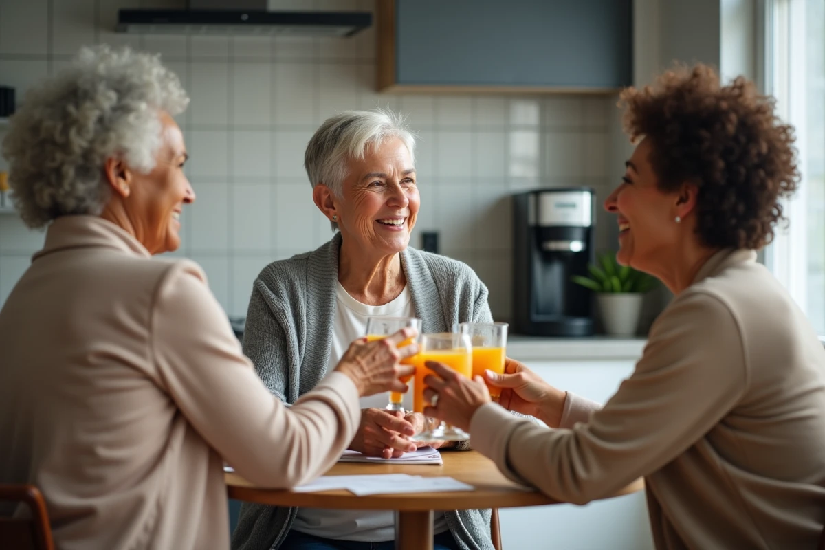 Collègues portant un toast lors d'une fête de départ à la retraite dans la salle de pause du bureau