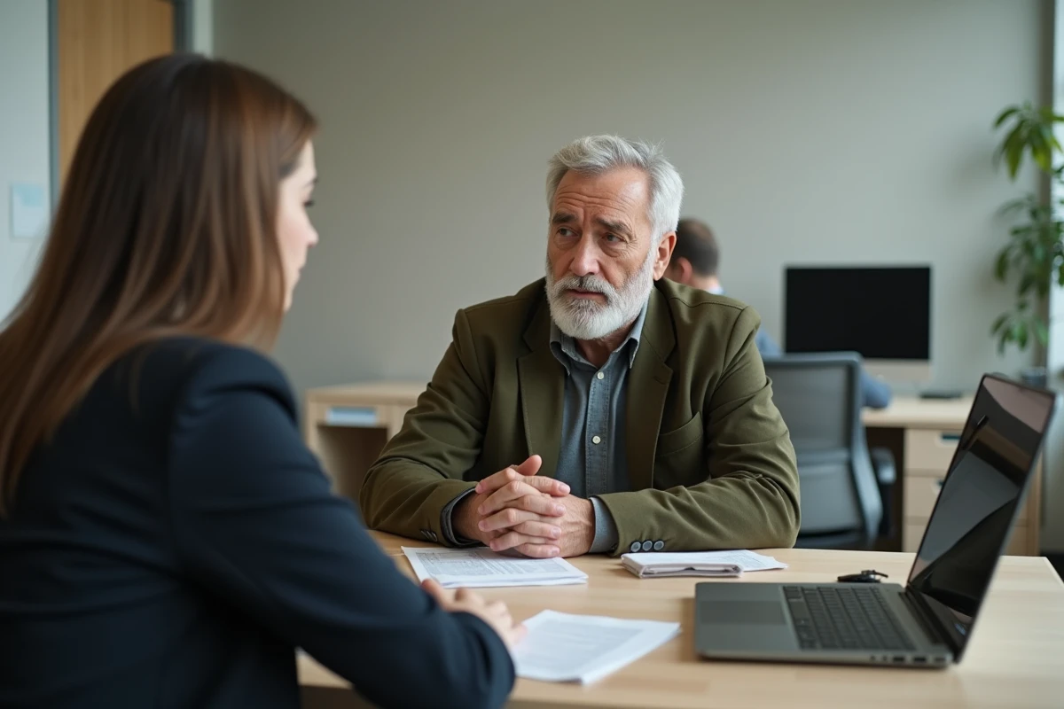 Retraité en consultation administrative pour obtenir une aide financière au déménagement